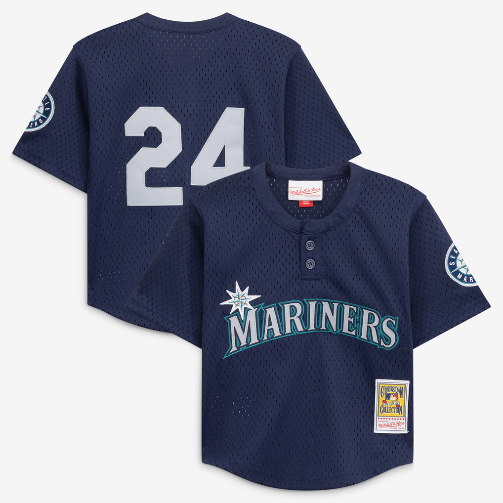 Ken Griffey Jr. Seattle Mariners Mitchell & Ness Preschool Cooperstown Collection Mesh Batting Practice Jersey - Navy